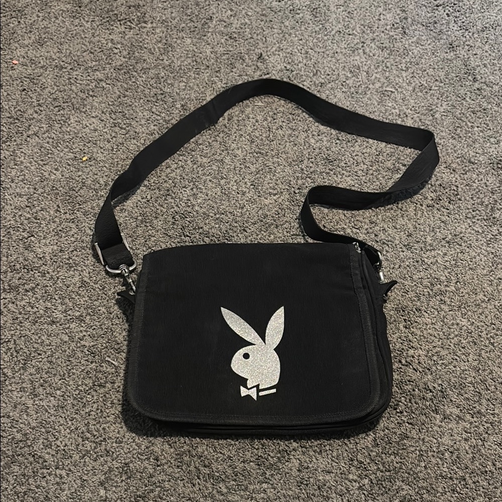 Vintage 80s Playboy Black Crossbody Bag